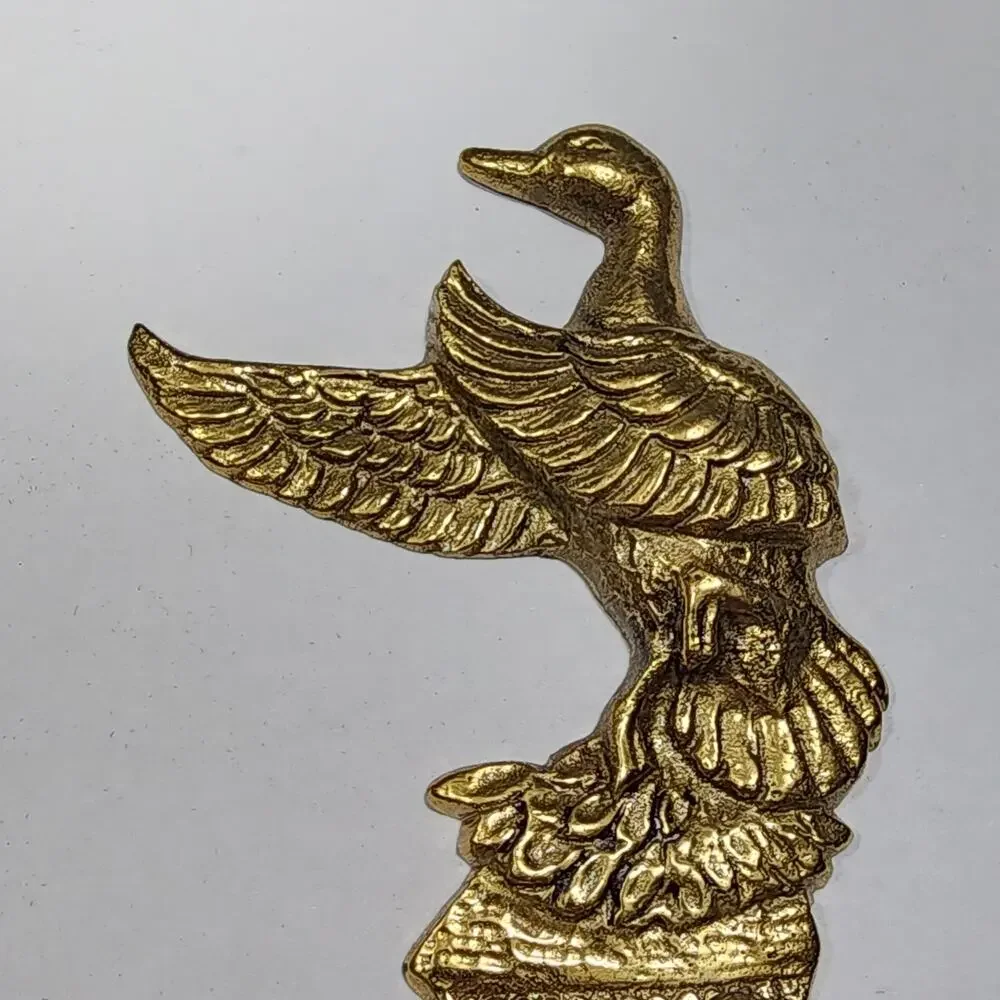 Brass Flying Ducks Coat Clothes Key Wall Hooks Set of 3 Farmhouse Rustic Vintage